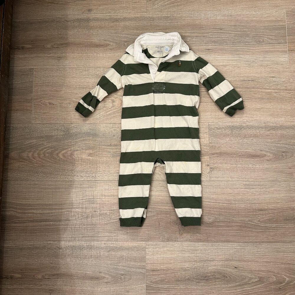 Ralph Lauren Green/White Striped Coverall